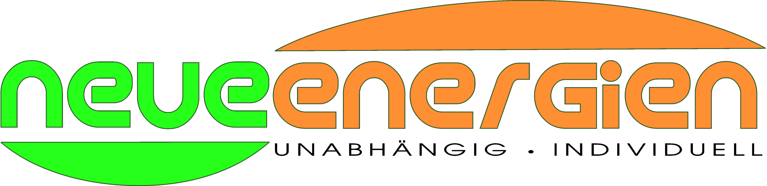 Logo der Firma mit Text "Neue Energien - Unabhängig, Individuell"